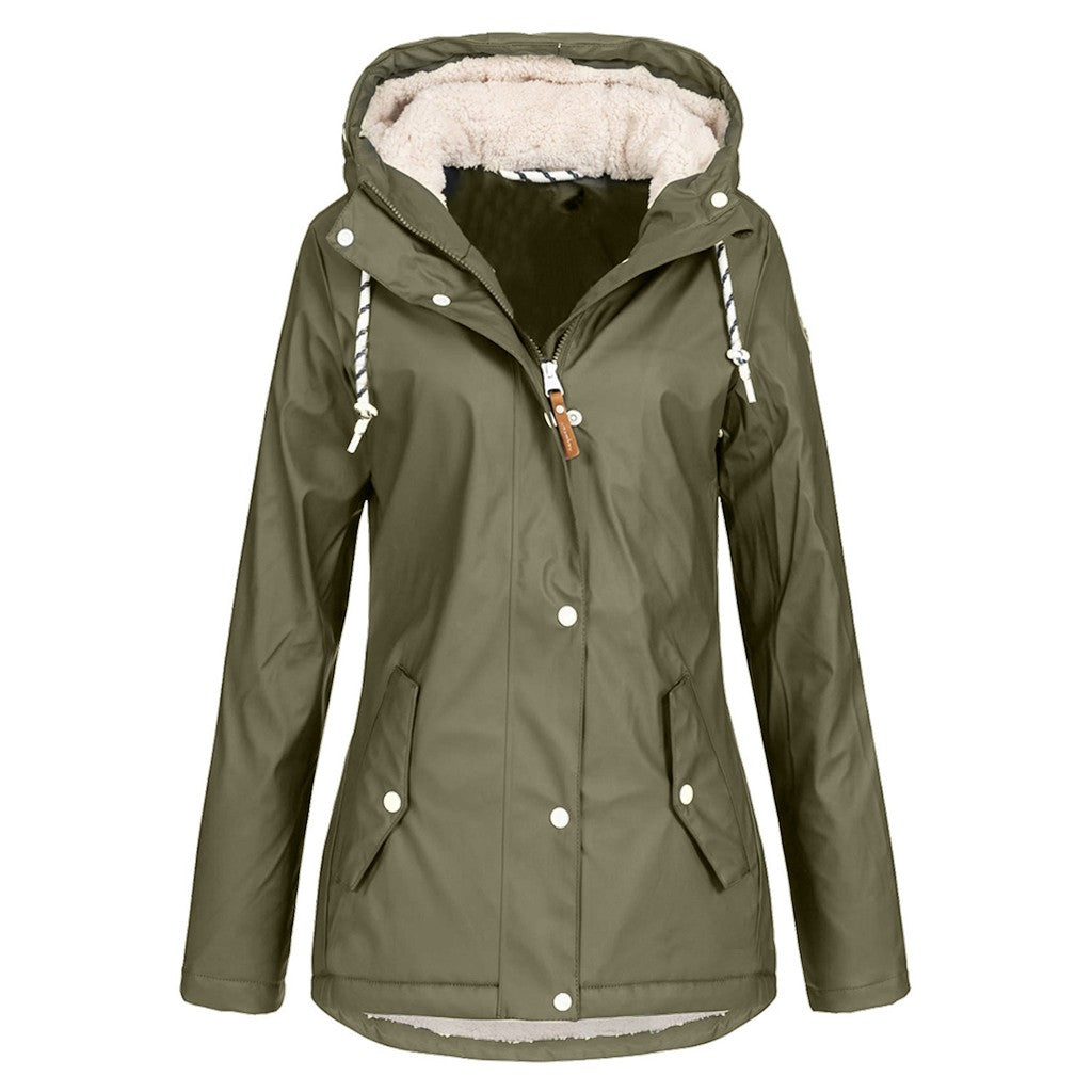 Women’s Fleece-Lined Hooded Winter Outdoor Sports Jacket