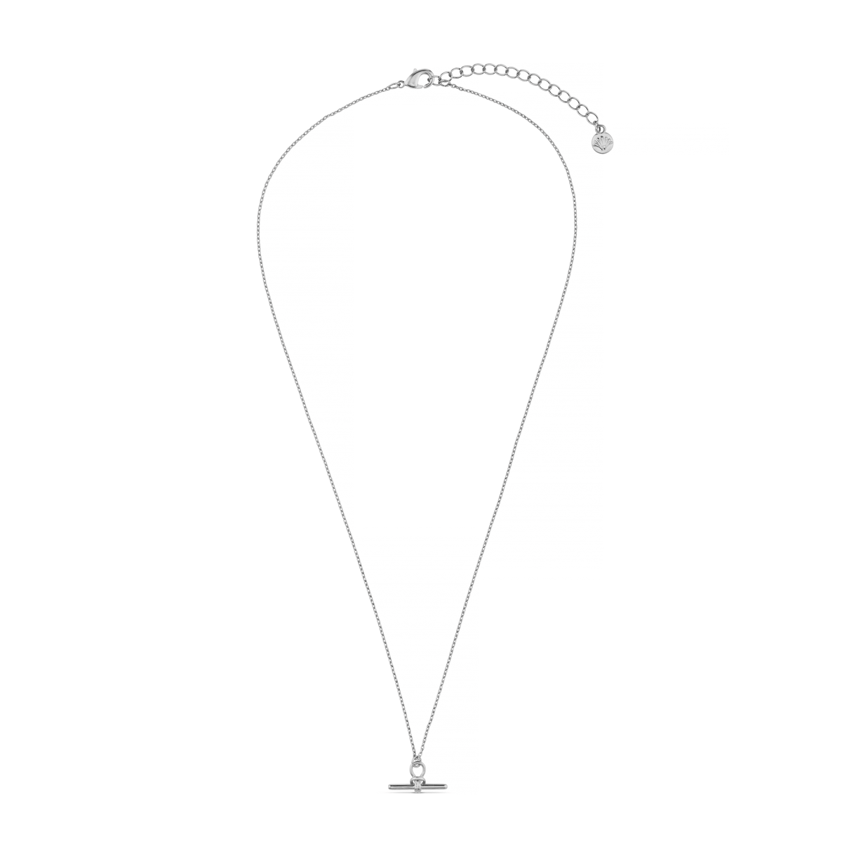 Orelia London Dainty T-Bar Knot Necklace - Silver