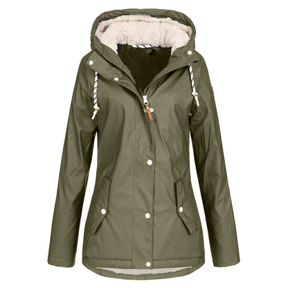 Women’s Fleece-Lined Hooded Winter Outdoor Sports Jacket