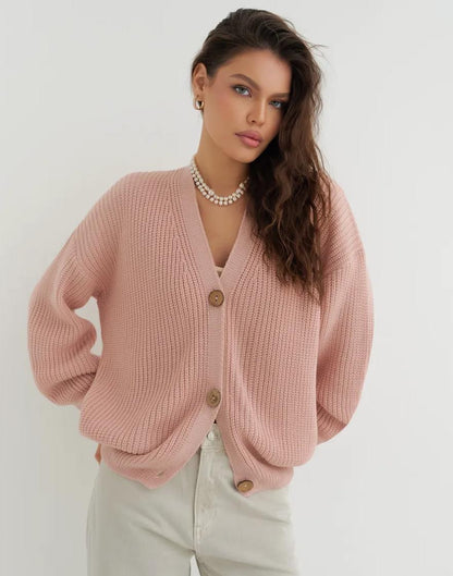 Loose Solid Color Knitted Sweater For Women Idle Style