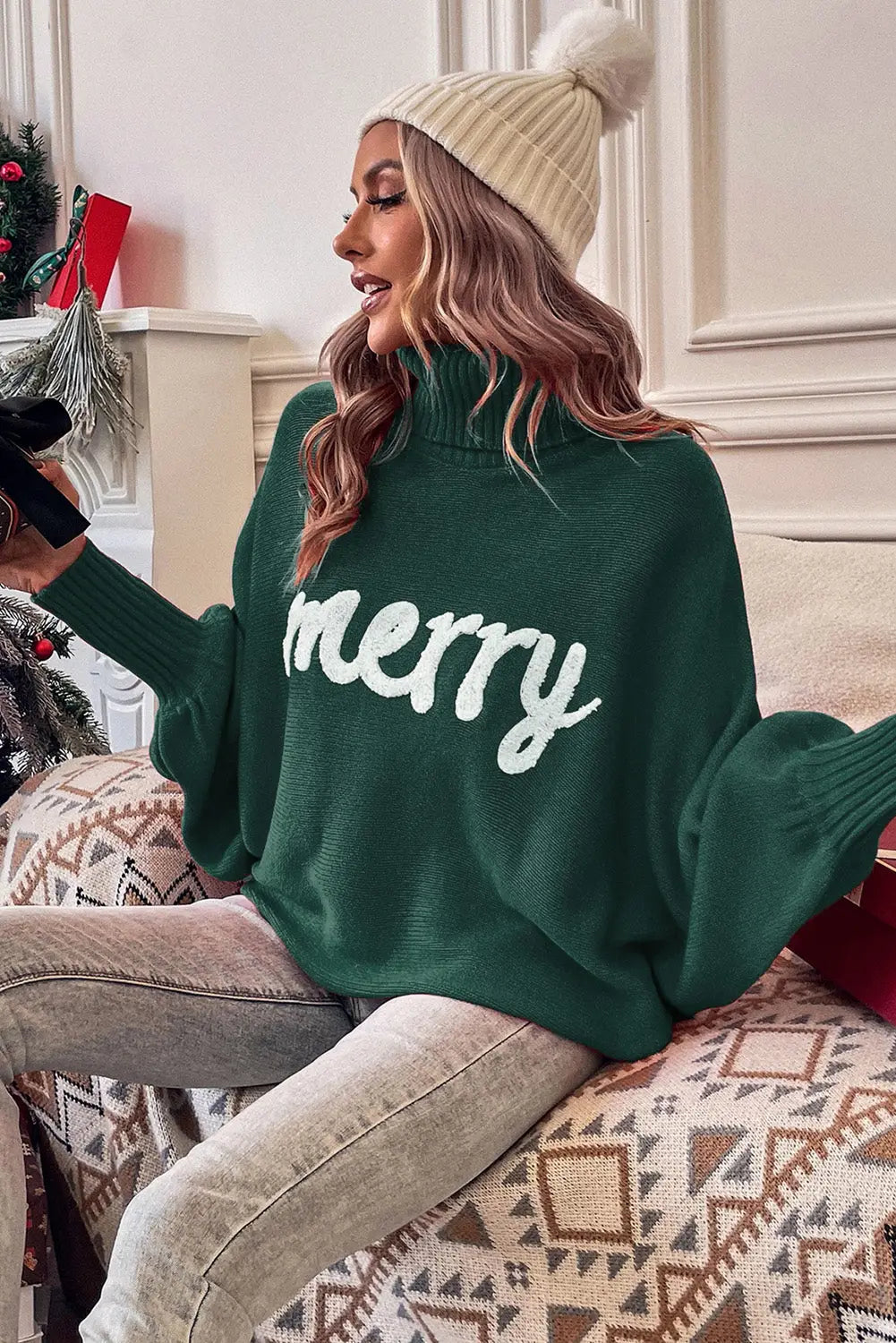 Christmas Stylish High Neck Sweater