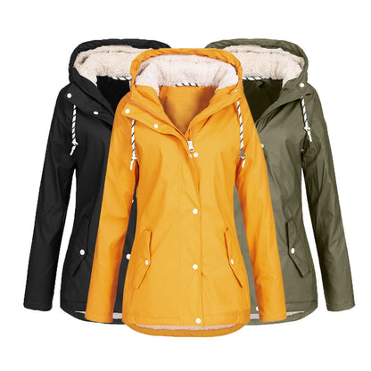 Women’s Fleece-Lined Hooded Winter Outdoor Sports Jacket