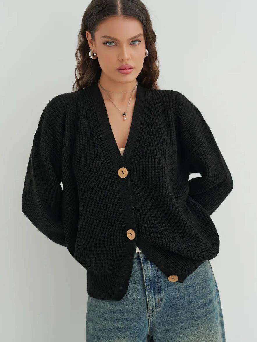 Loose Solid Color Knitted Sweater For Women Idle Style