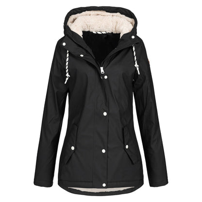Women’s Fleece-Lined Hooded Winter Outdoor Sports Jacket