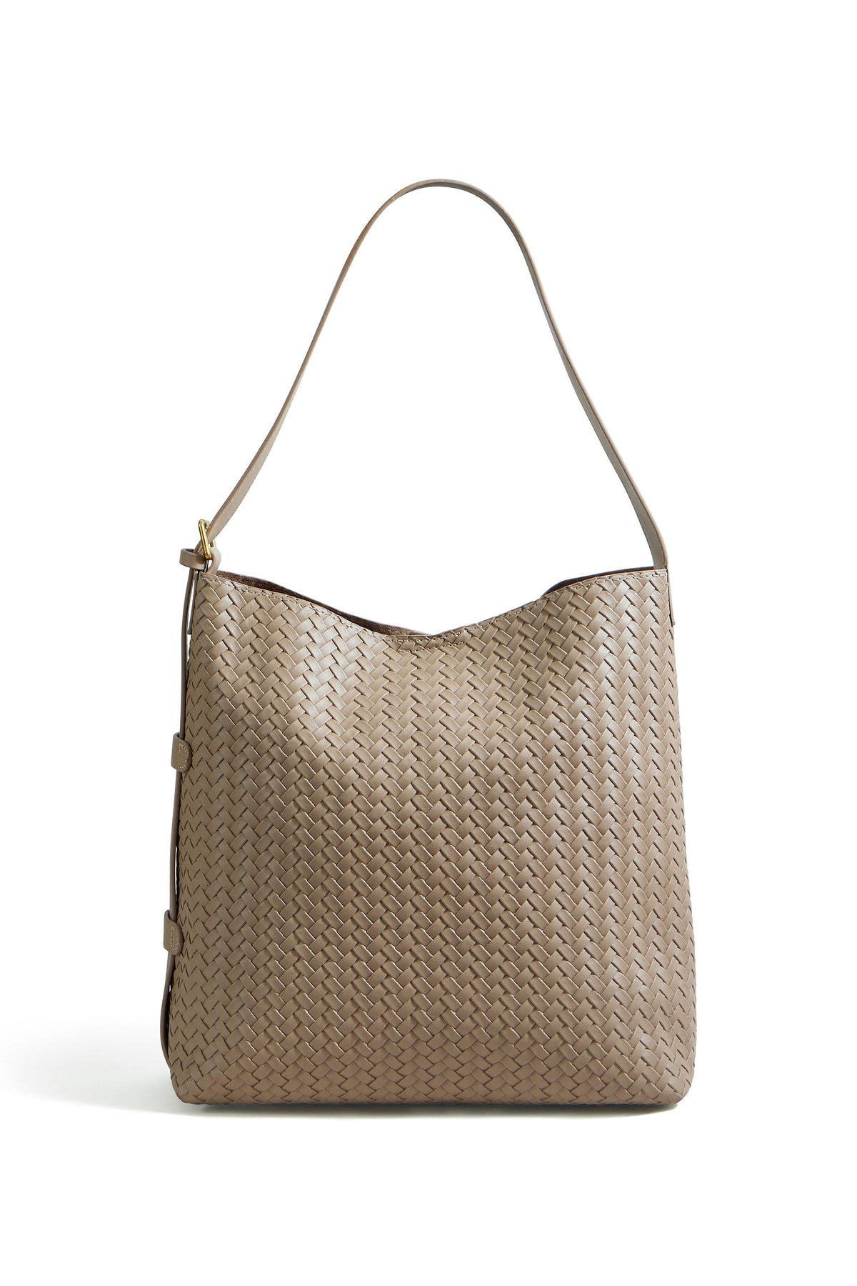 Stone Woven Shoulder Bag with Detachable Purse