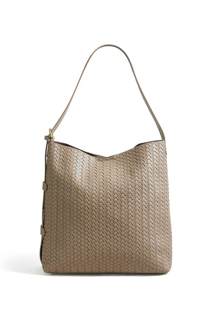 Stone Woven Shoulder Bag with Detachable Purse