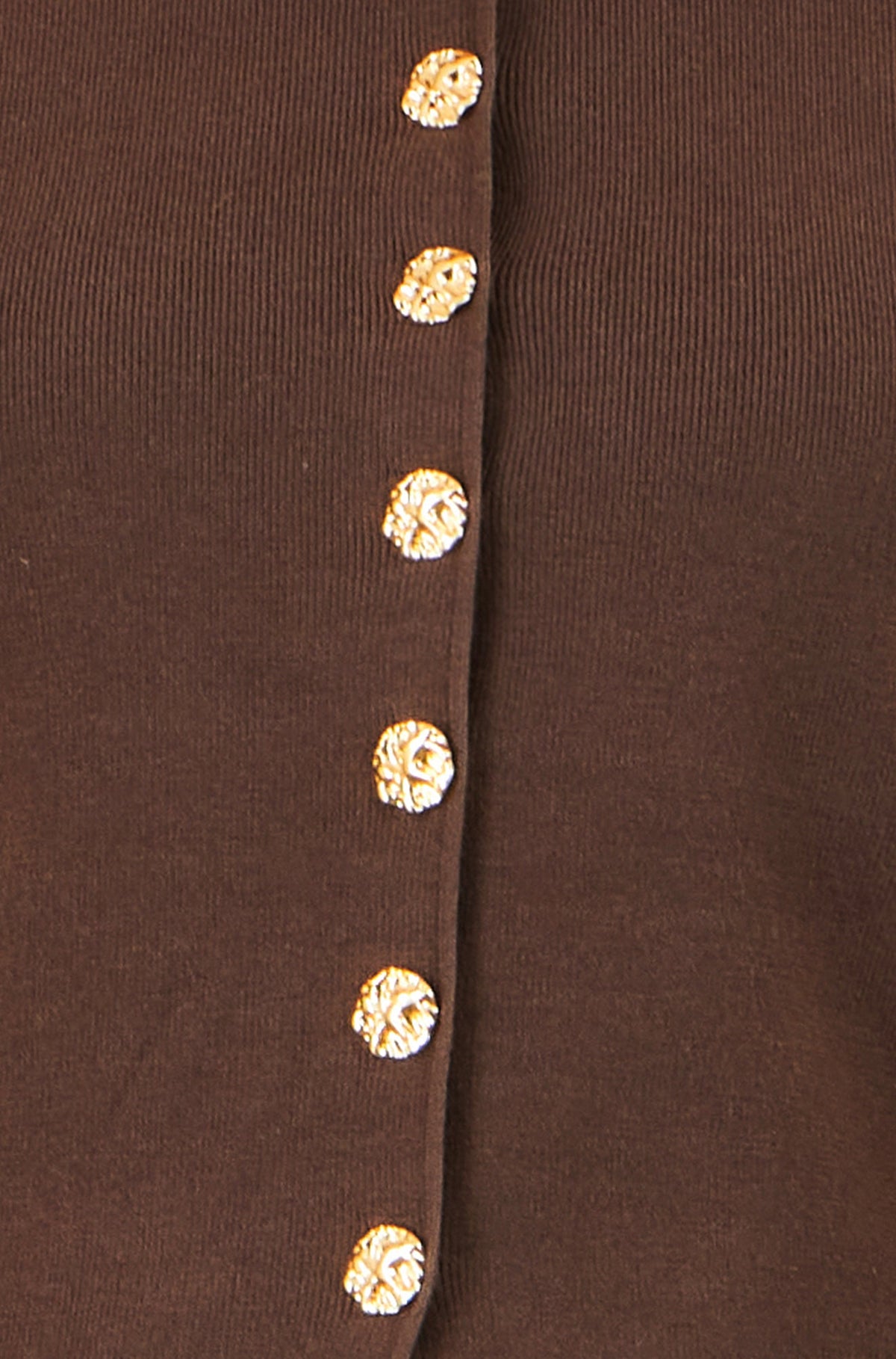 New Collection: Brown Knitted Fitted Peplum Cardigan