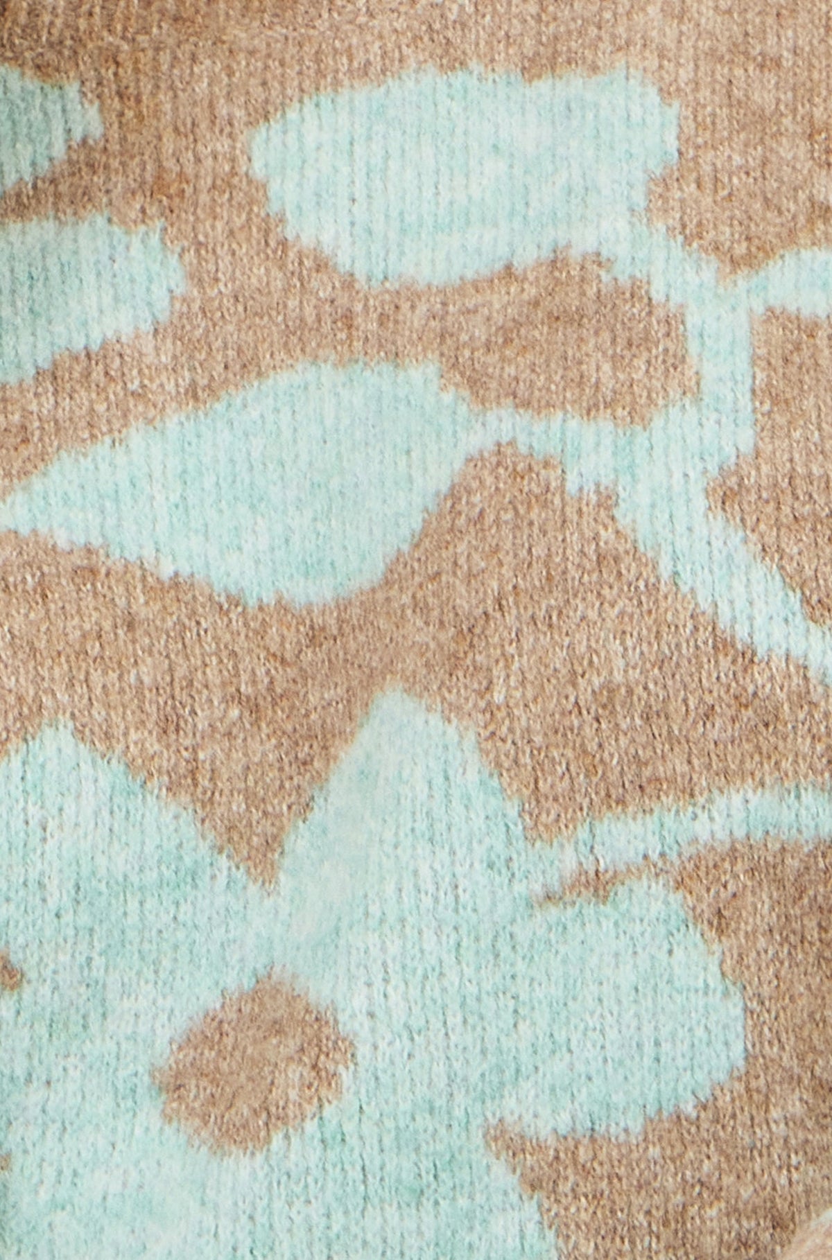 Brown & Lake Blue Floral Intarsia Relaxed Fit Jumper