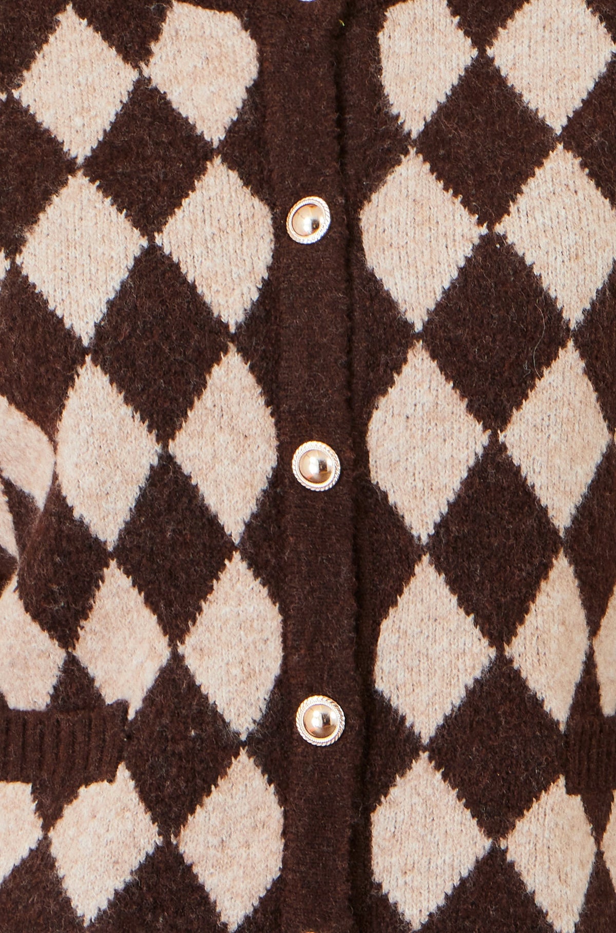 Brown Argyll Knit Cardigan