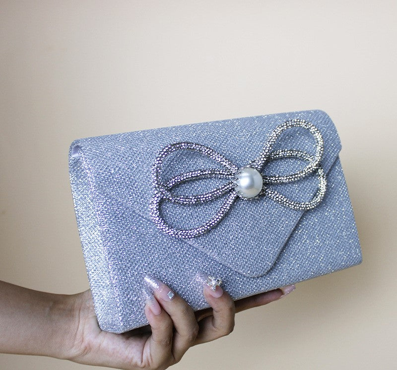 Crystal Bow Evening Clutch Bag