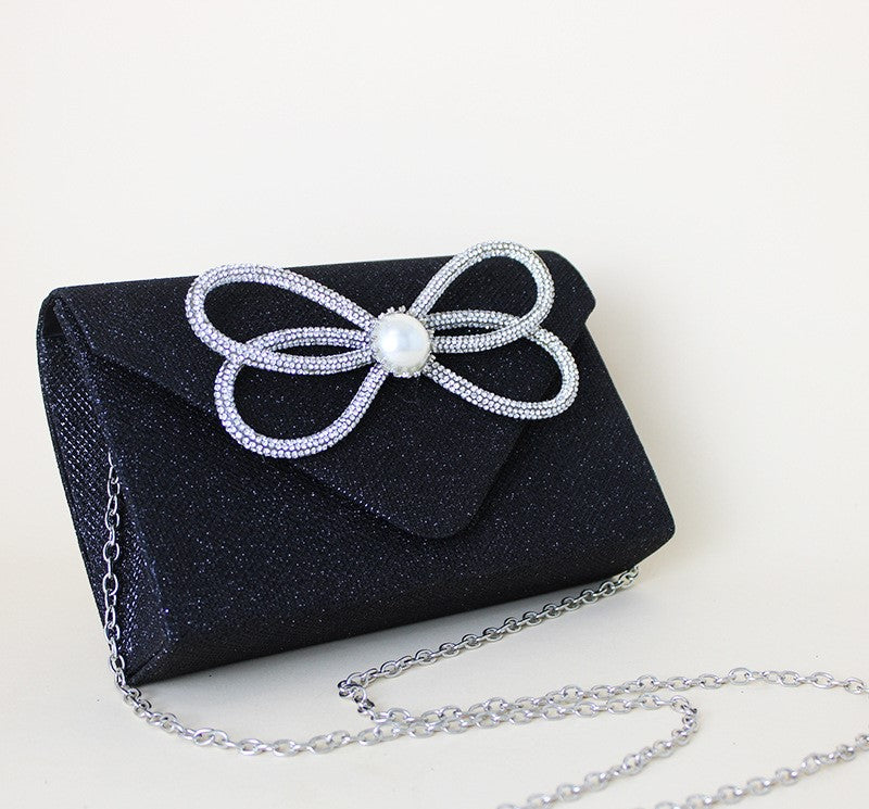 Crystal Bow Evening Clutch Bag