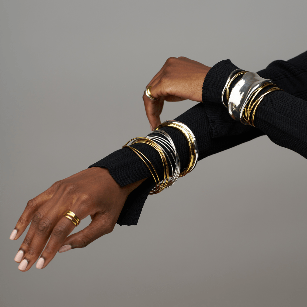 Orelia London Fine Multi Interlocking Bangles - Silver
