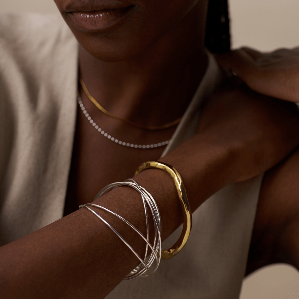 Orelia London Fine Multi Interlocking Bangles - Silver