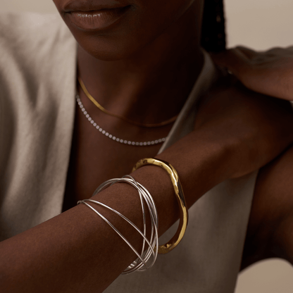Orelia London Fine Multi Interlocking Bangles - Silver