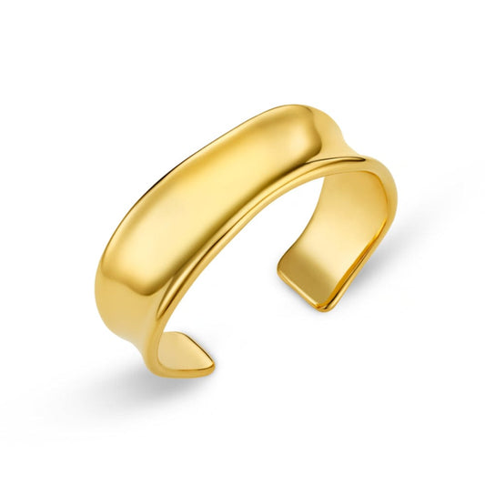 LUXE Polished Molten Bangle – Gold by Orelia London