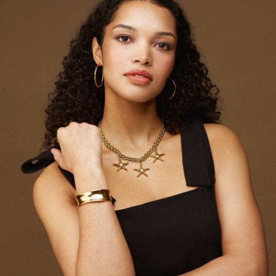 LUXE Polished Molten Bangle – Gold by Orelia London