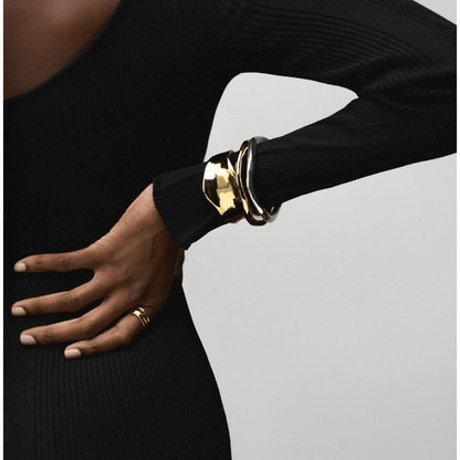 Statement Organic Molten Metal Cuff – Gold by Orelia London