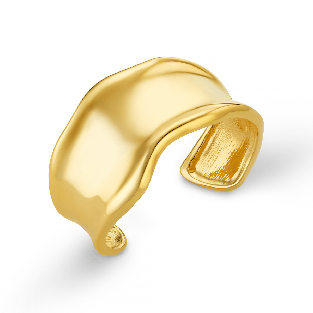 Statement Organic Molten Metal Cuff – Gold by Orelia London