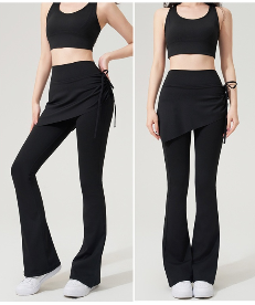 High Waist Flare Leggings Wrap Skirt
