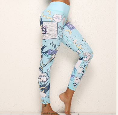 Comic Print Sports Bra & Leggings Set