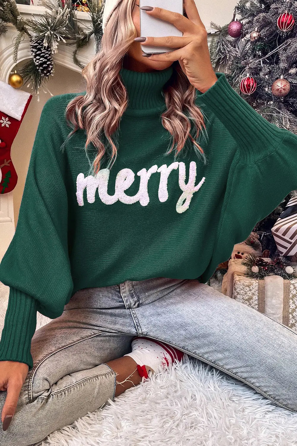 Christmas Stylish High Neck Sweater