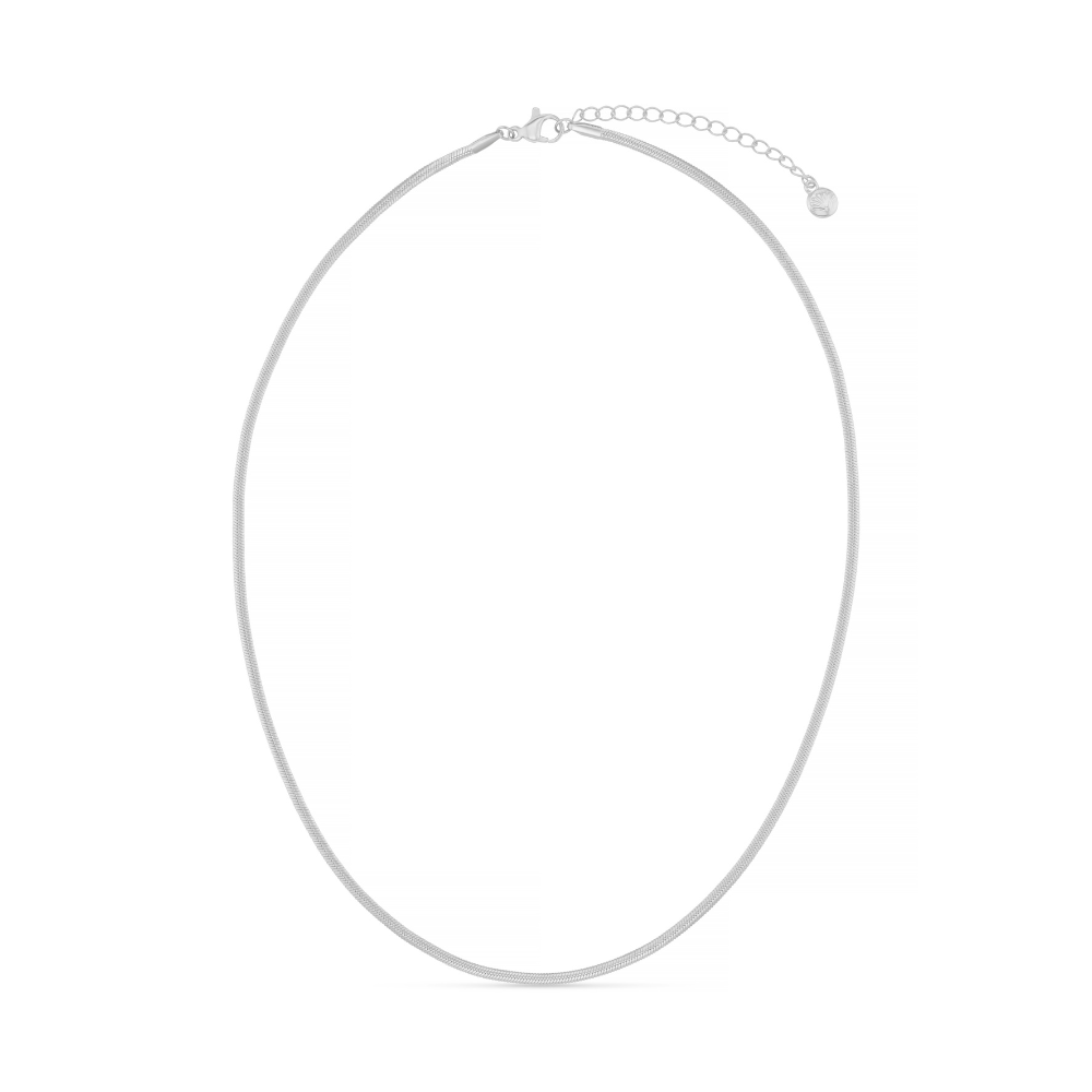 LUXE Flat Snake Chain Necklace-Silver by Orelia London