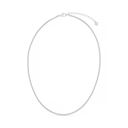 LUXE Flat Snake Chain Necklace-Silver by Orelia London