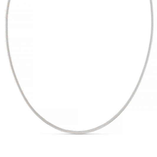 LUXE Flat Snake Chain Necklace-Silver by Orelia London