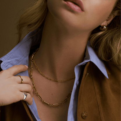 Orelia London LUXE Rectangular Open Link Chain Necklace