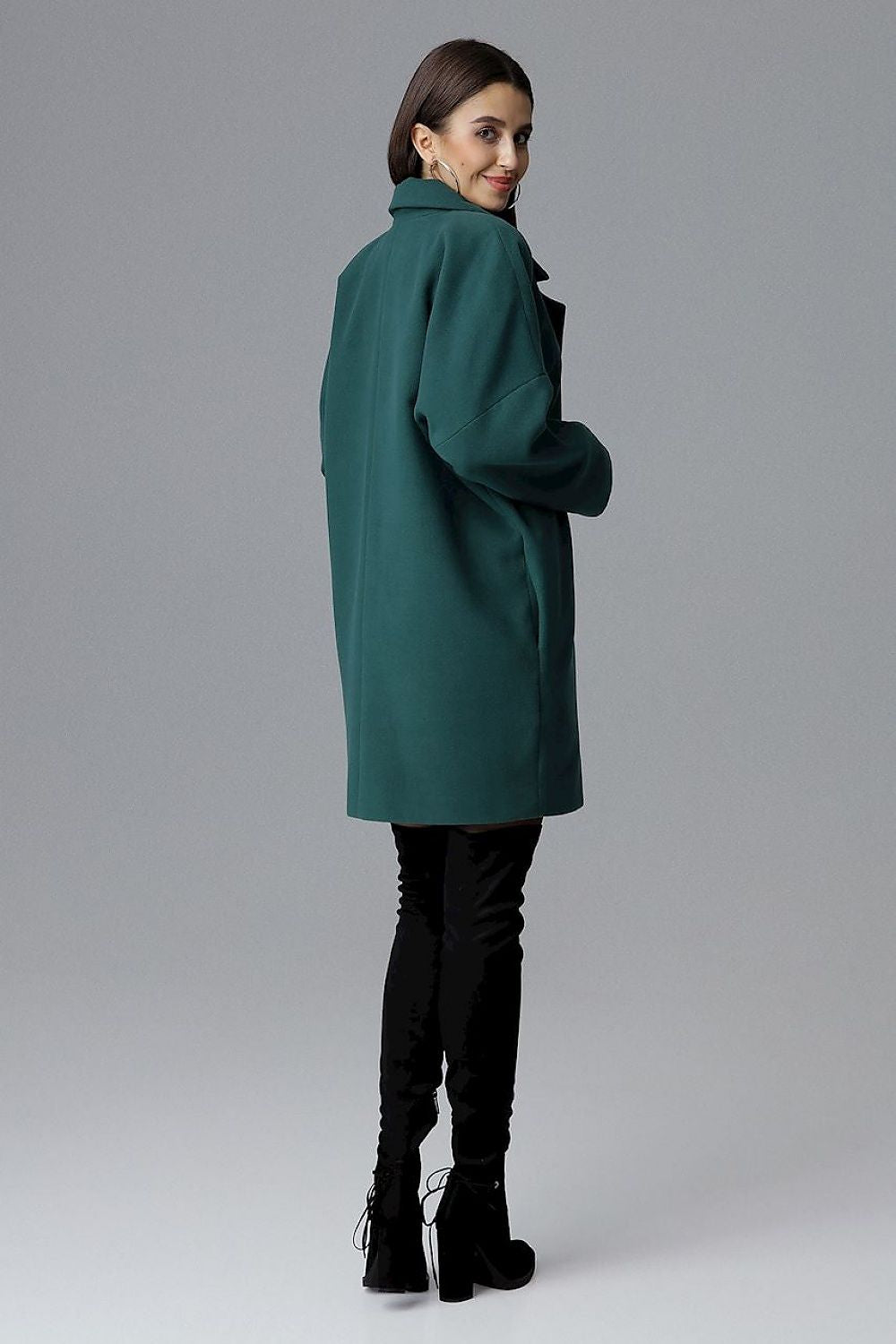Double-Breasted Kimono Sleeve Coat