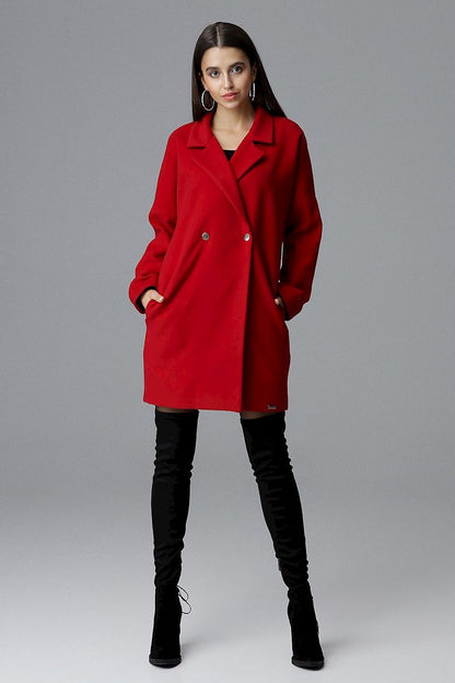 Double-Breasted Kimono Sleeve Coat
