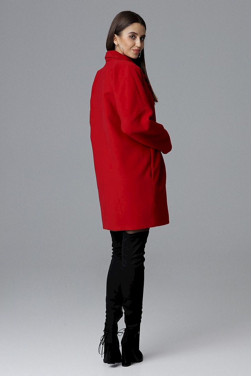 Double-Breasted Kimono Sleeve Coat
