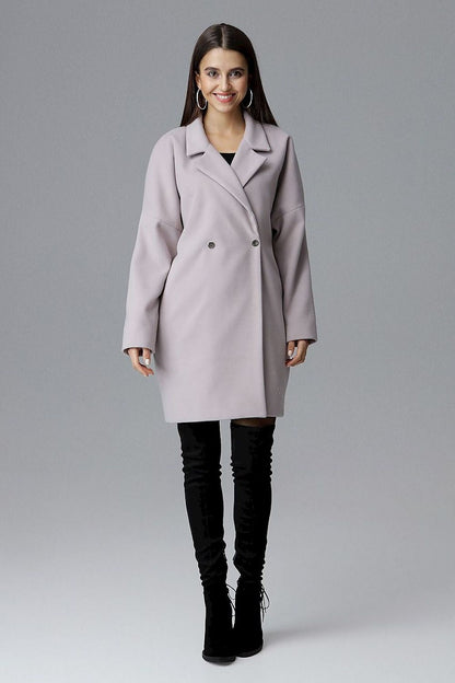 Double-Breasted Kimono Sleeve Coat