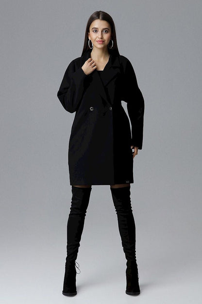 Double-Breasted Kimono Sleeve Coat