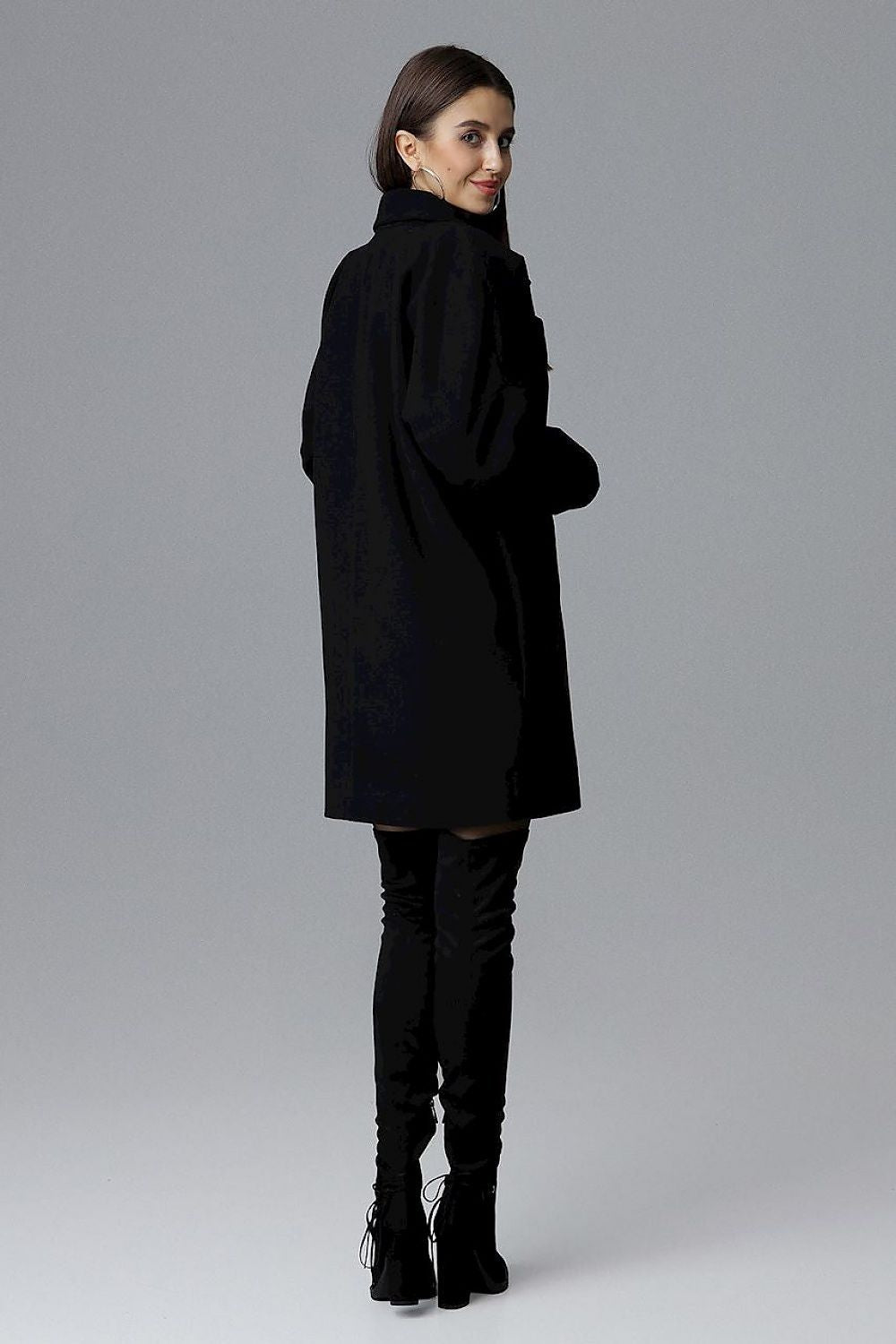 Double-Breasted Kimono Sleeve Coat