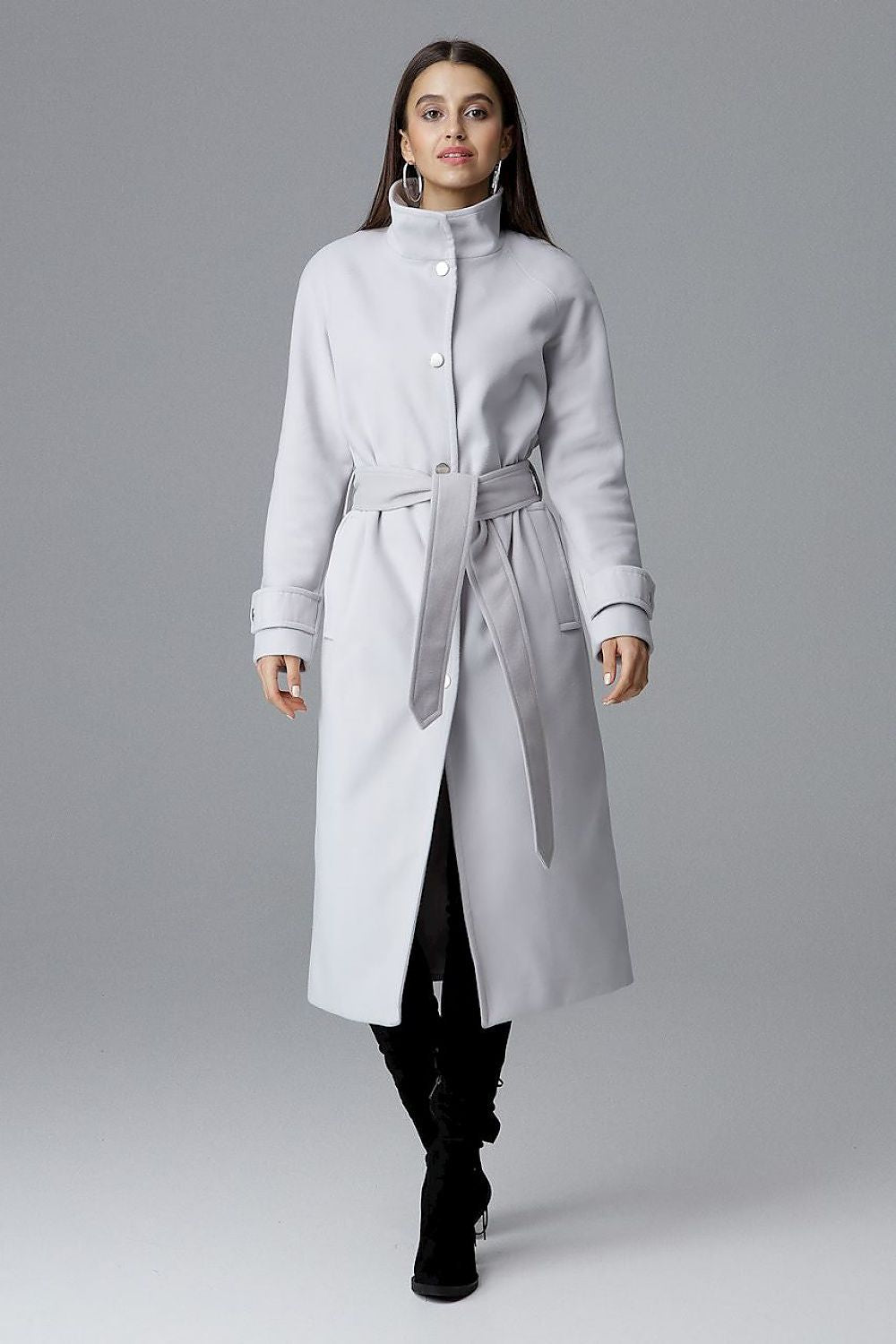 Trendy Belted Longline Single-Breasted Coat