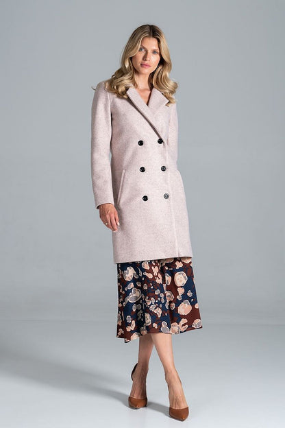 Belted Double-Breasted Knee-Length Coat