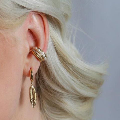 Fine Pavé Ear Cuff - Gold by Orelia London