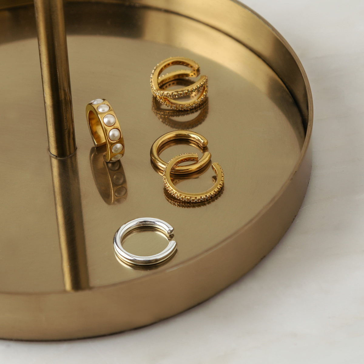 Fine Pavé Ear Cuff - Gold by Orelia London