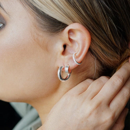 Fine Pavé Ear Cuff – Silver by Orelia London