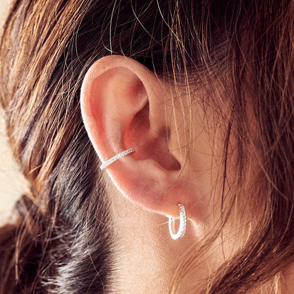 Fine Pavé Ear Cuff – Silver by Orelia London