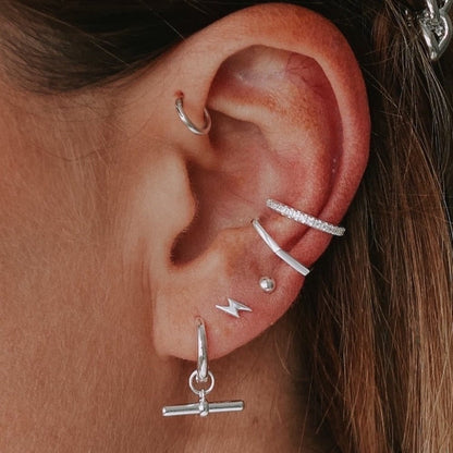 Fine Pavé Ear Cuff – Silver by Orelia London