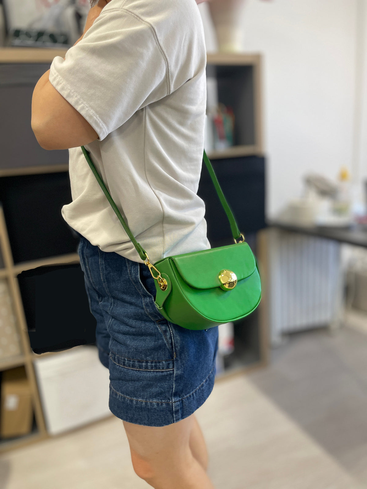 Half Moon Crossbody Bag – Emerald Green