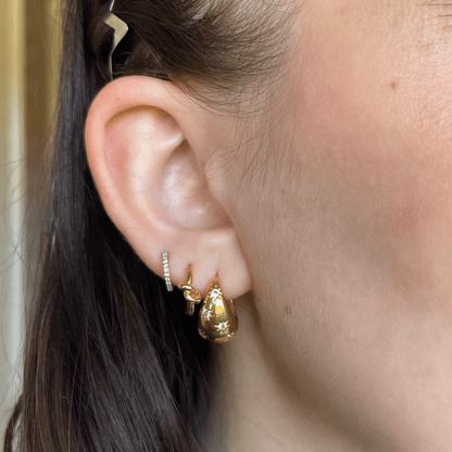 Tapered Crystal Starburst Hoop Earrings by Orelia London