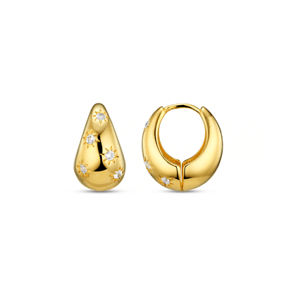 Tapered Crystal Starburst Hoop Earrings by Orelia London