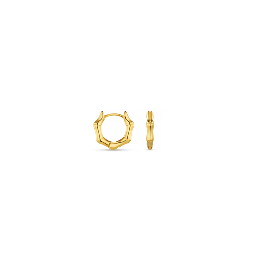Orelia London LUXE Polished Bamboo Huggie Hoop Earrings