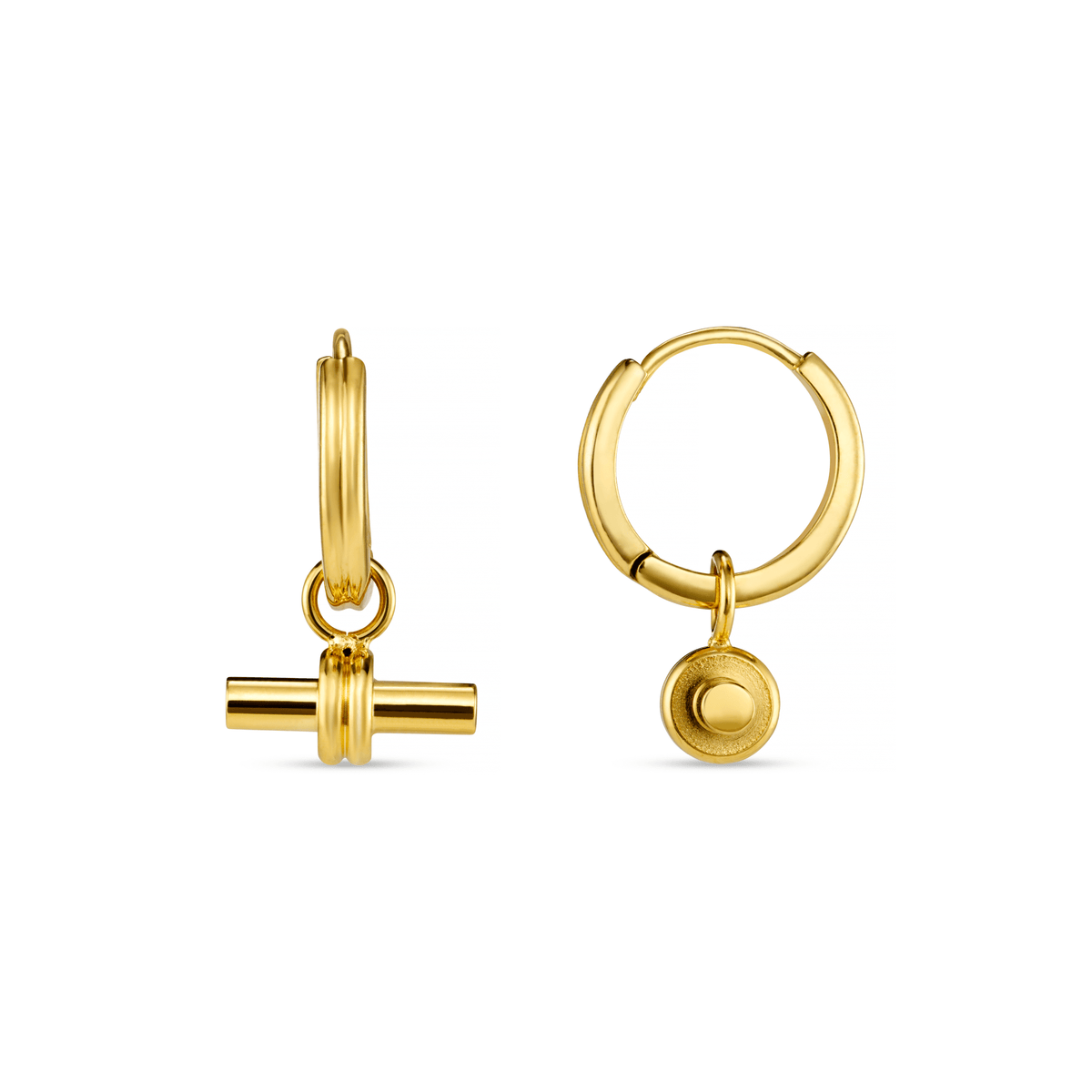 Orelia London LUXE Linear T-Bar Drop Hoop Earrings - Gold