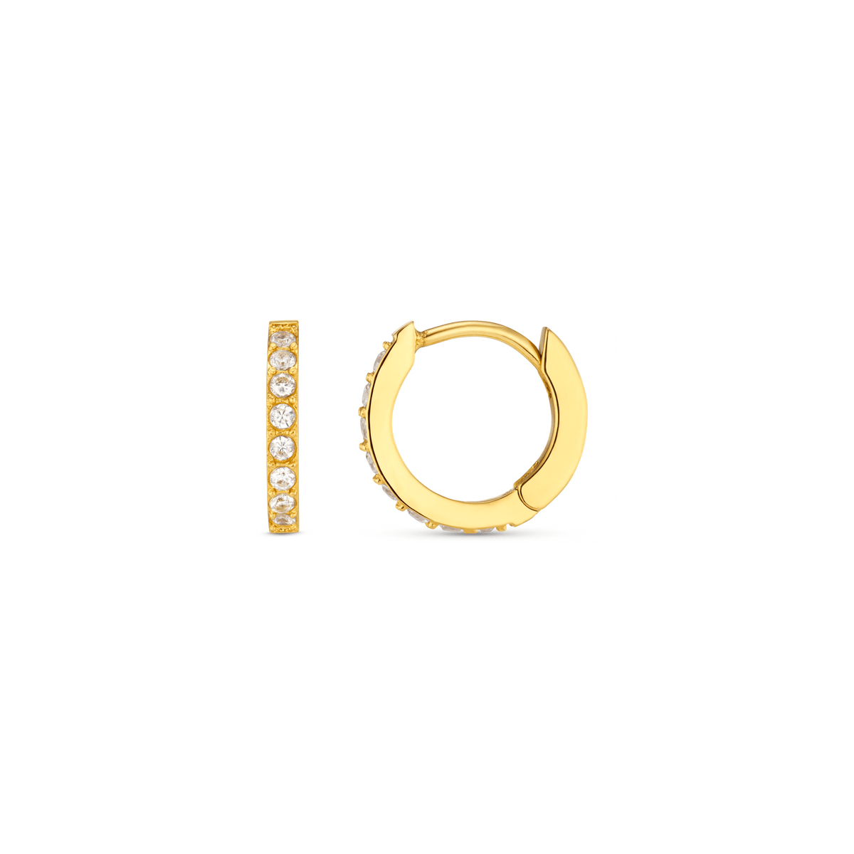 LUXE Pavé Huggie Hoop Earrings – Gold by Orelia London