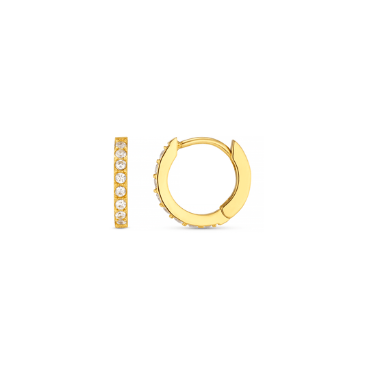 LUXE Pavé Huggie Hoop Earrings – Gold by Orelia London