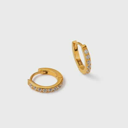 LUXE Pavé Huggie Hoop Earrings – Gold by Orelia London